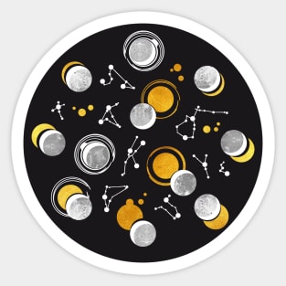 Great Total Solar Eclipse II // grey moons Sticker